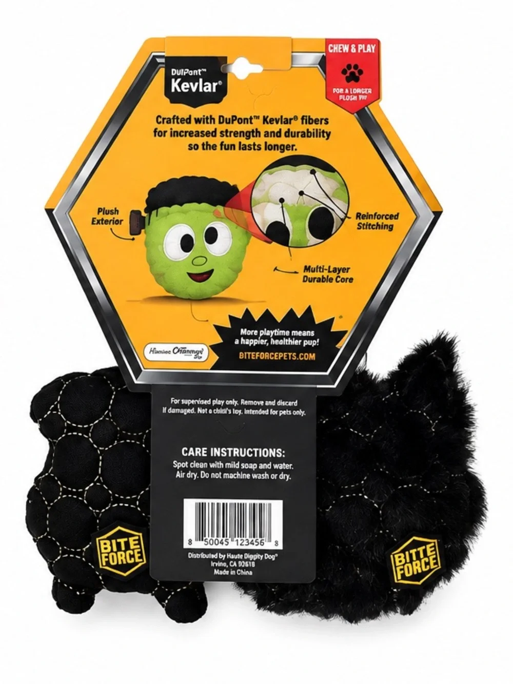 NEW - Bite Force Halloween 2PC Dog Toys Black Cat Cauldron Kevlar Durable Plush